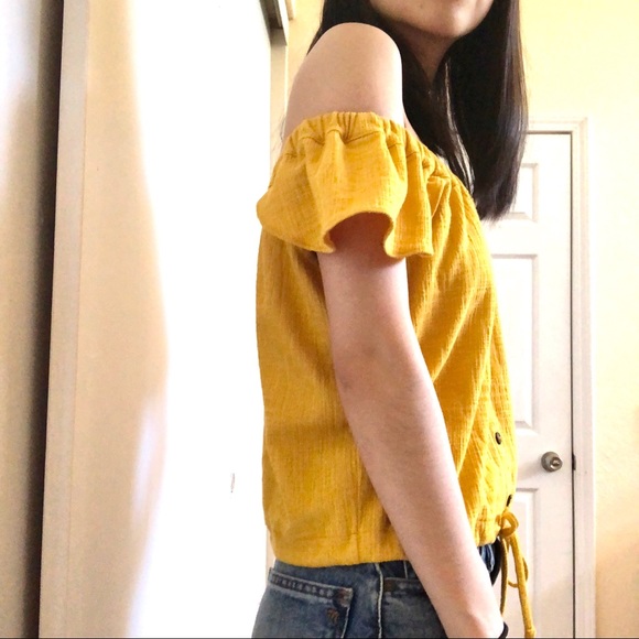 MADEWELL | off shoulder yellow top - Picture 3 of 4